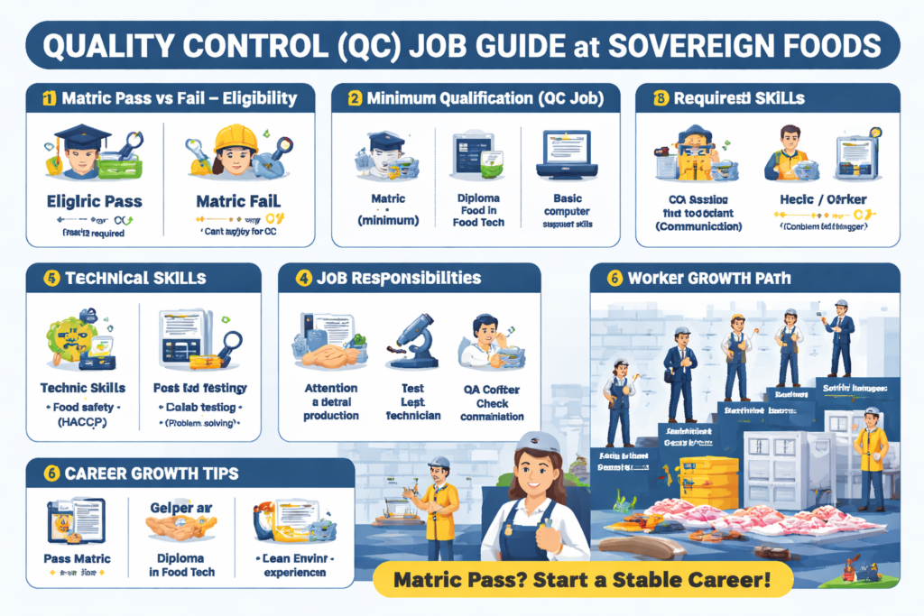 sovereign foods quality control job matric pass fail requirements