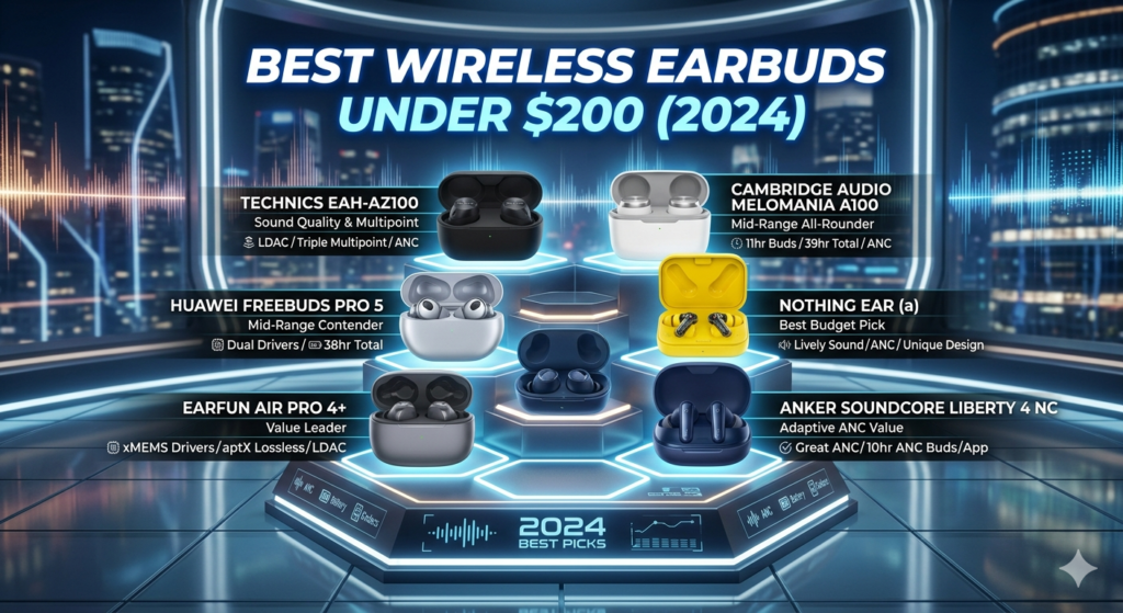 best wireless earbuds under 200 dollars 2024